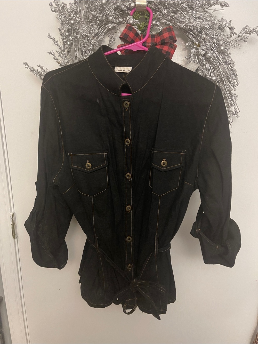 White Stag Black Utility Jacket with Contrast Stitching